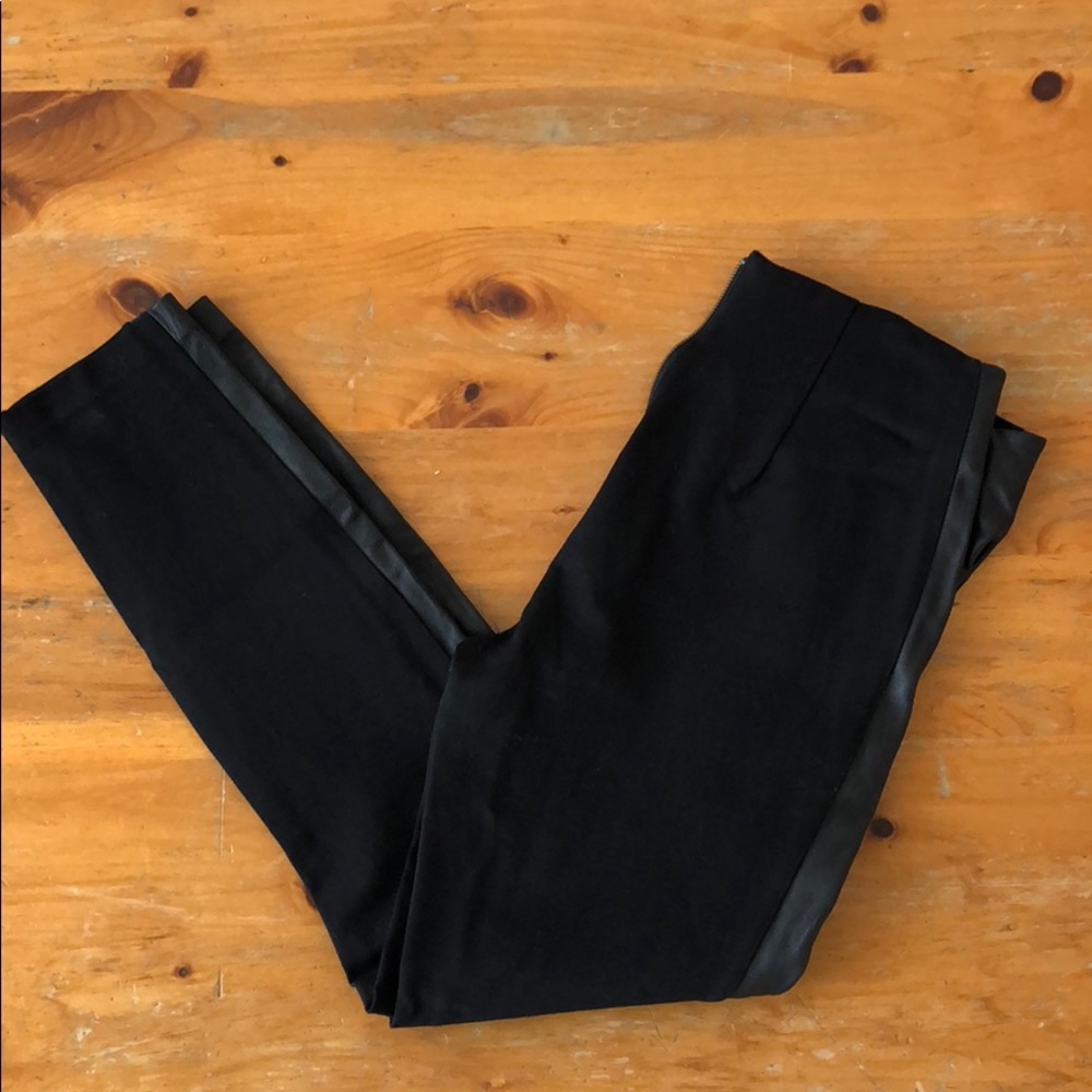 J.Crew pixie pant with leather tuxedo stripe